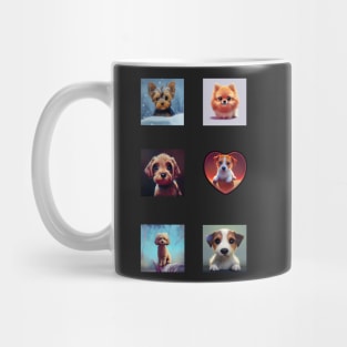 Cute Dogs and Puppies Stickers Pack Mug